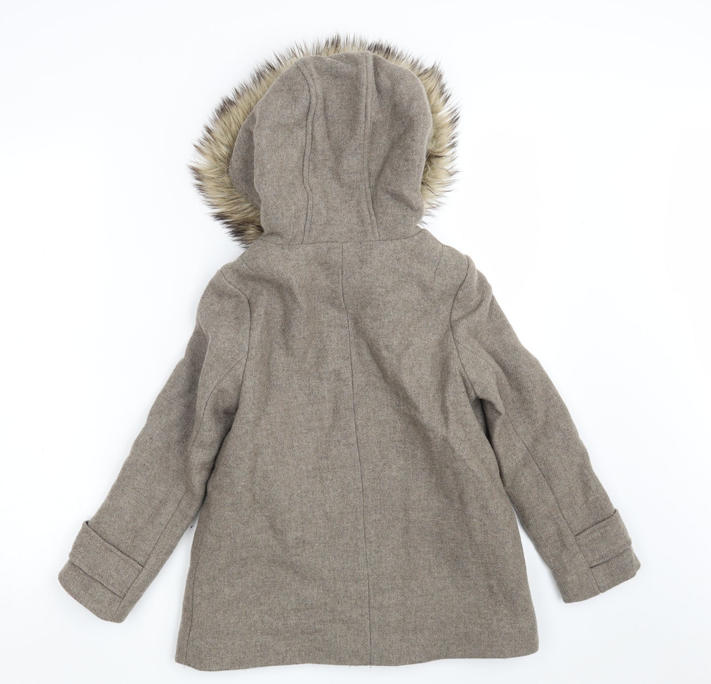 Zara Girls Grey   Overcoat Coat Size 9-10 Years  Zip