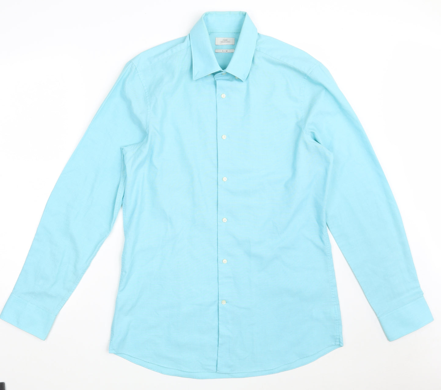 NEXT Mens Blue  Polyester  Dress Shirt Size 16 Collared Button