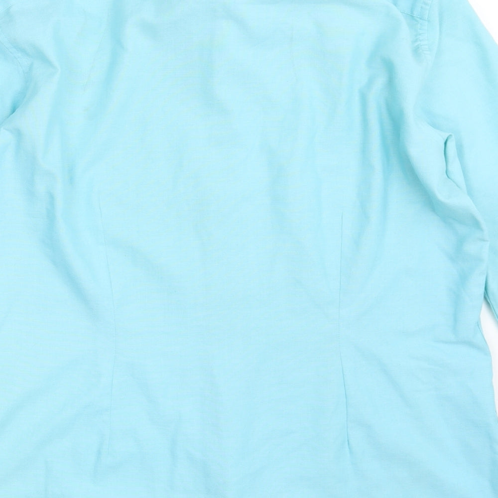 NEXT Mens Blue  Polyester  Dress Shirt Size 16 Collared Button