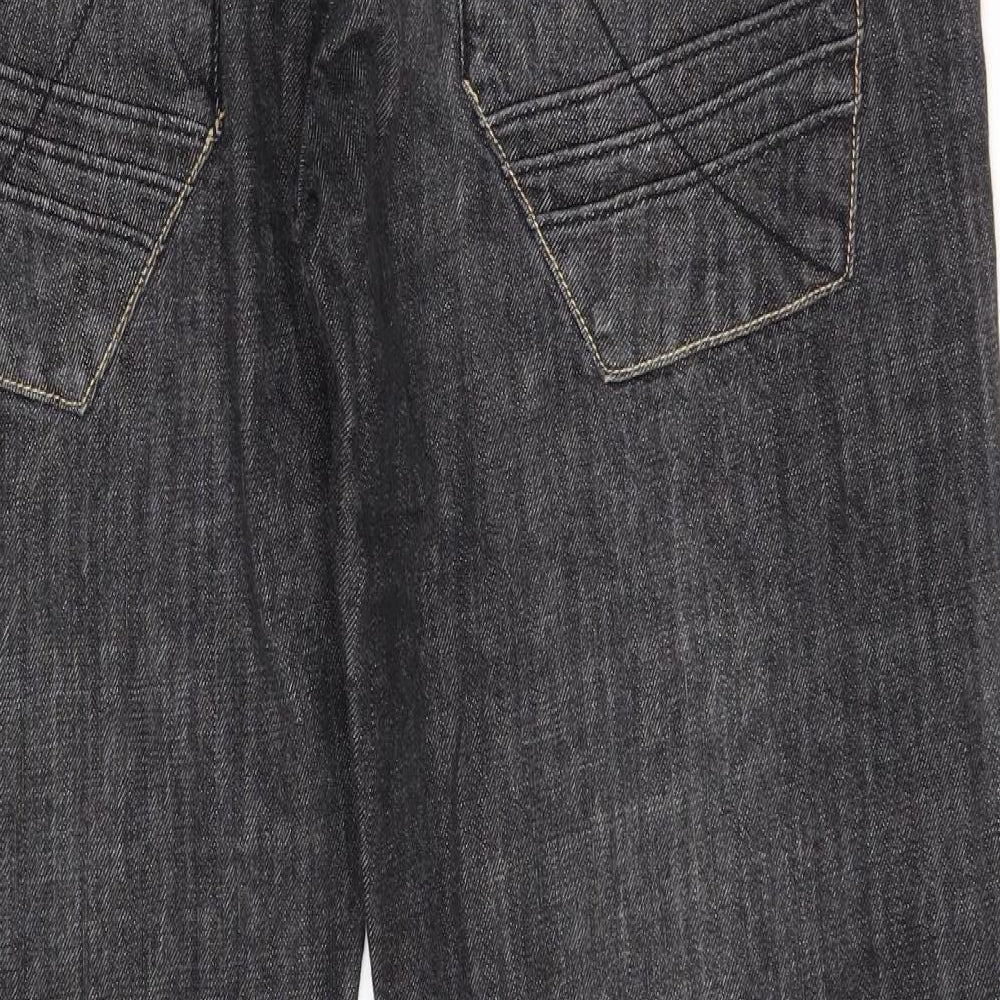 Mish Mash Mens Black  Cotton Straight Jeans Size 38 in L31 in Regular Zip