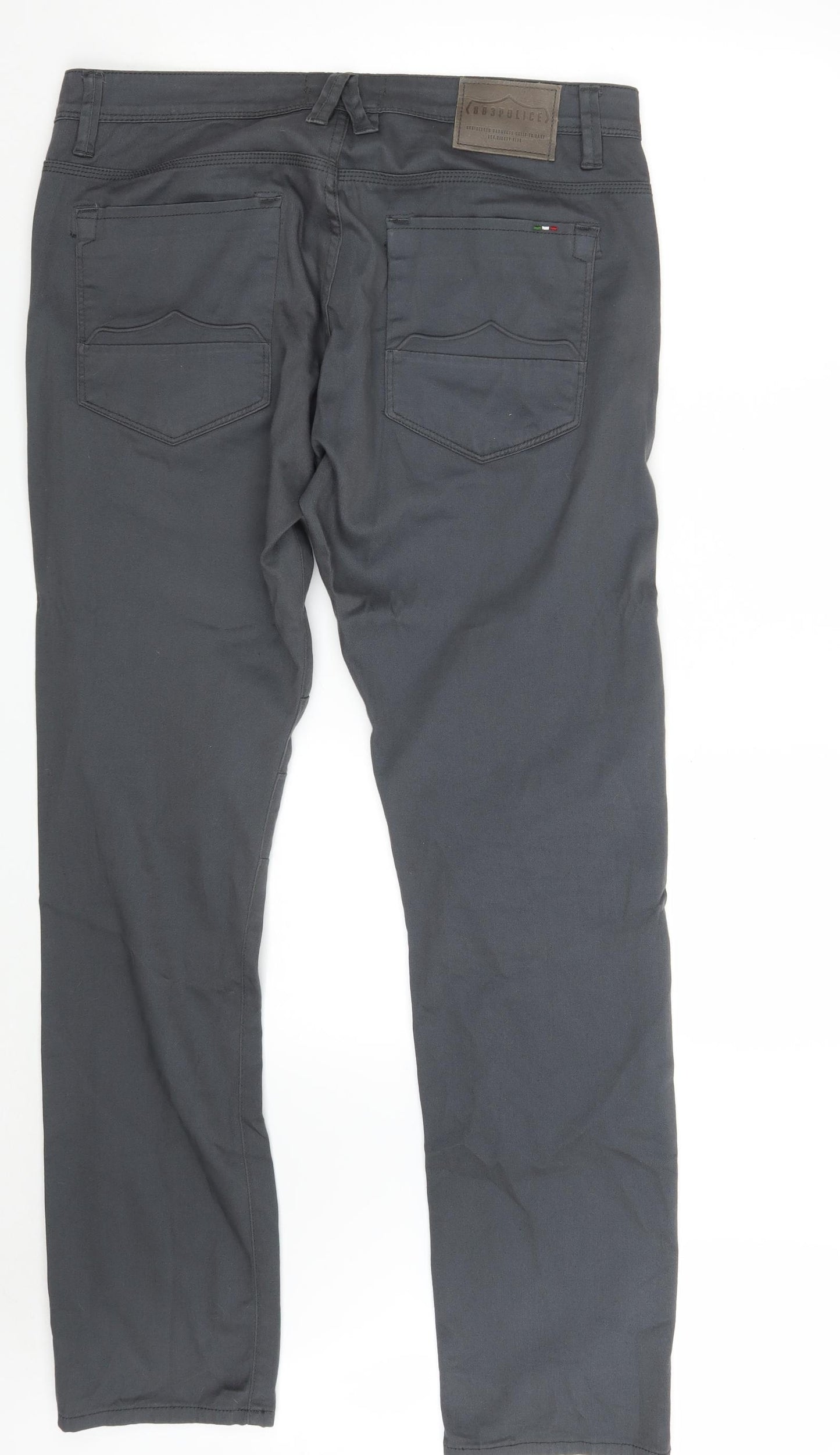 883 Police Mens Grey  Cotton Skinny Jeans Size 38 in L34 in Slim Button