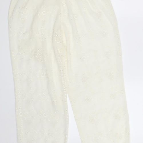 Matalan Womens Ivory Floral Polyester Harem Trousers Size 14 L30 in Regular  - Swim Collection