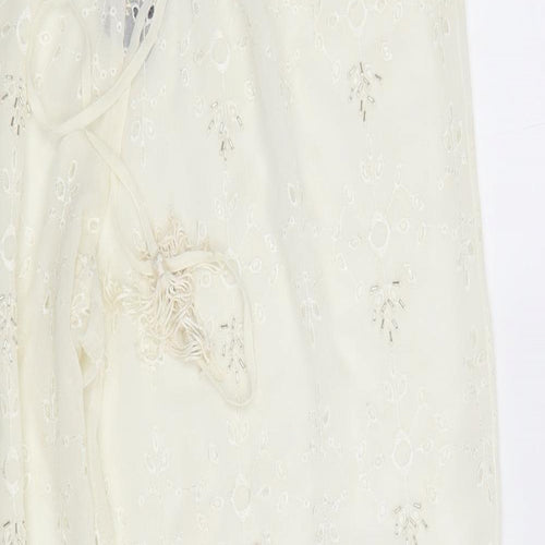 Matalan Womens Ivory Floral Polyester Harem Trousers Size 14 L30 in Regular  - Swim Collection