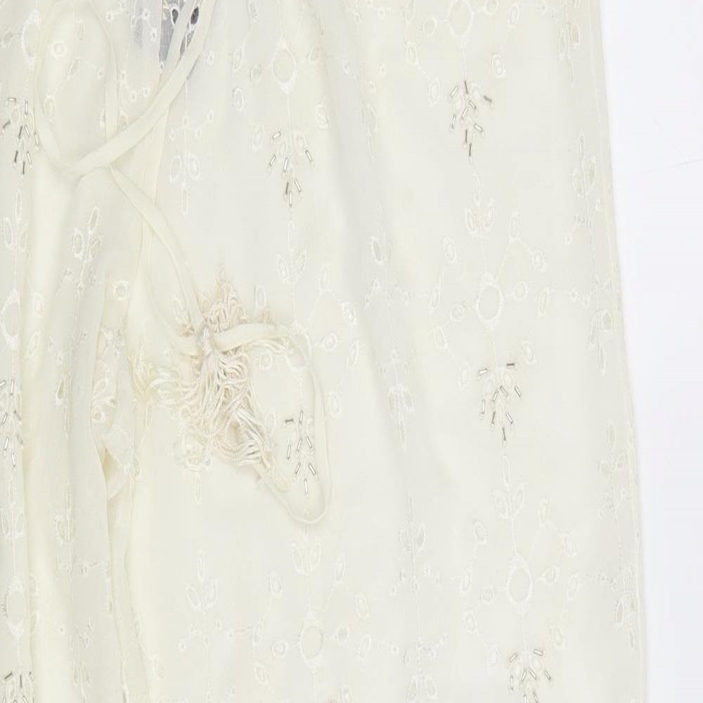 Matalan Womens Ivory Floral Polyester Harem Trousers Size 14 L30 in Regular  - Swim Collection
