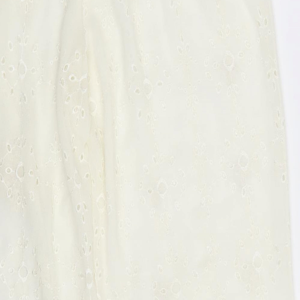 Matalan Womens Ivory Floral Polyester Harem Trousers Size 14 L30 in Regular  - Swim Collection