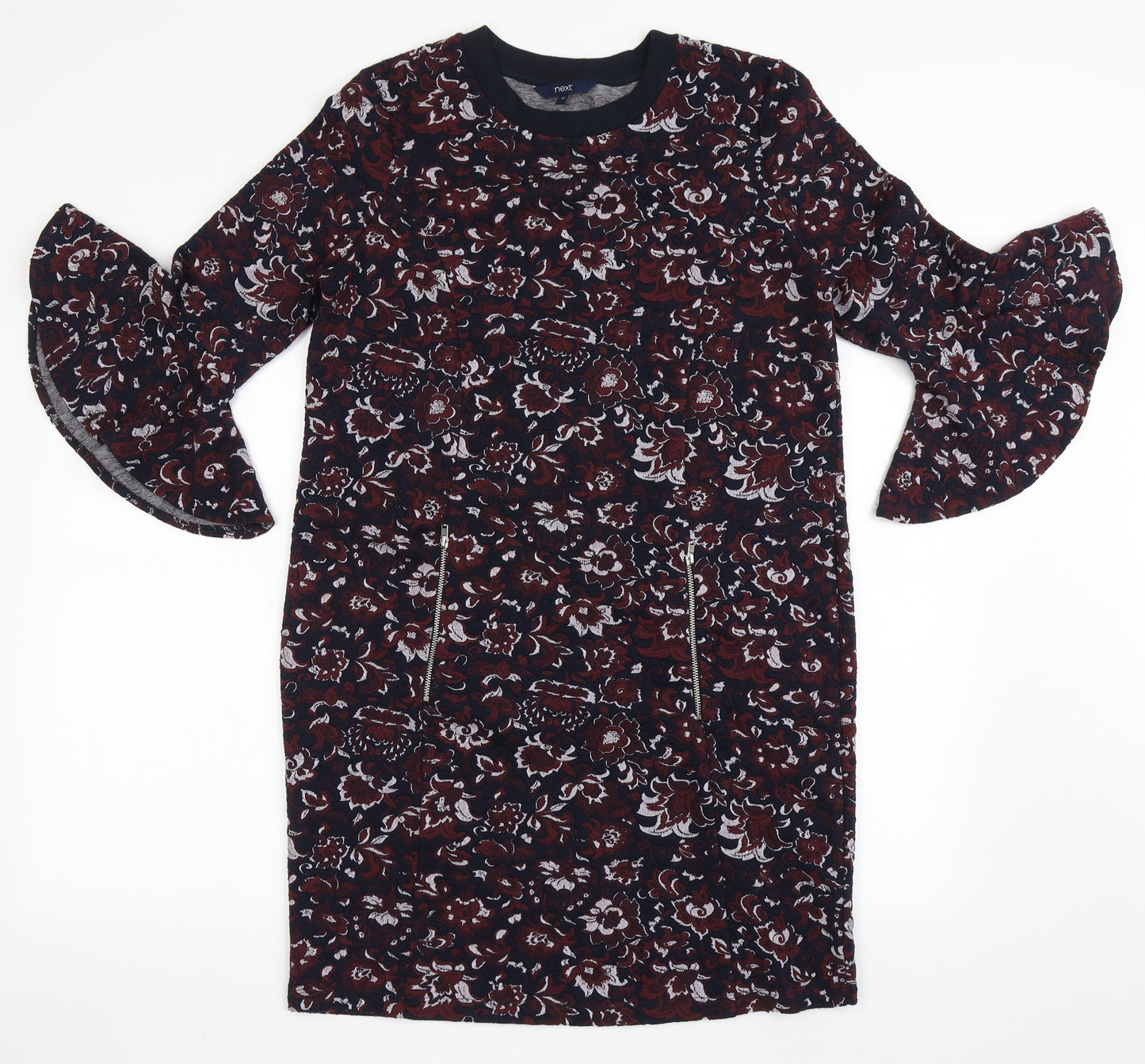 NEXT Womens Blue  Polyester A-Line  Size 12  Round Neck Pullover - Bell Sleeve