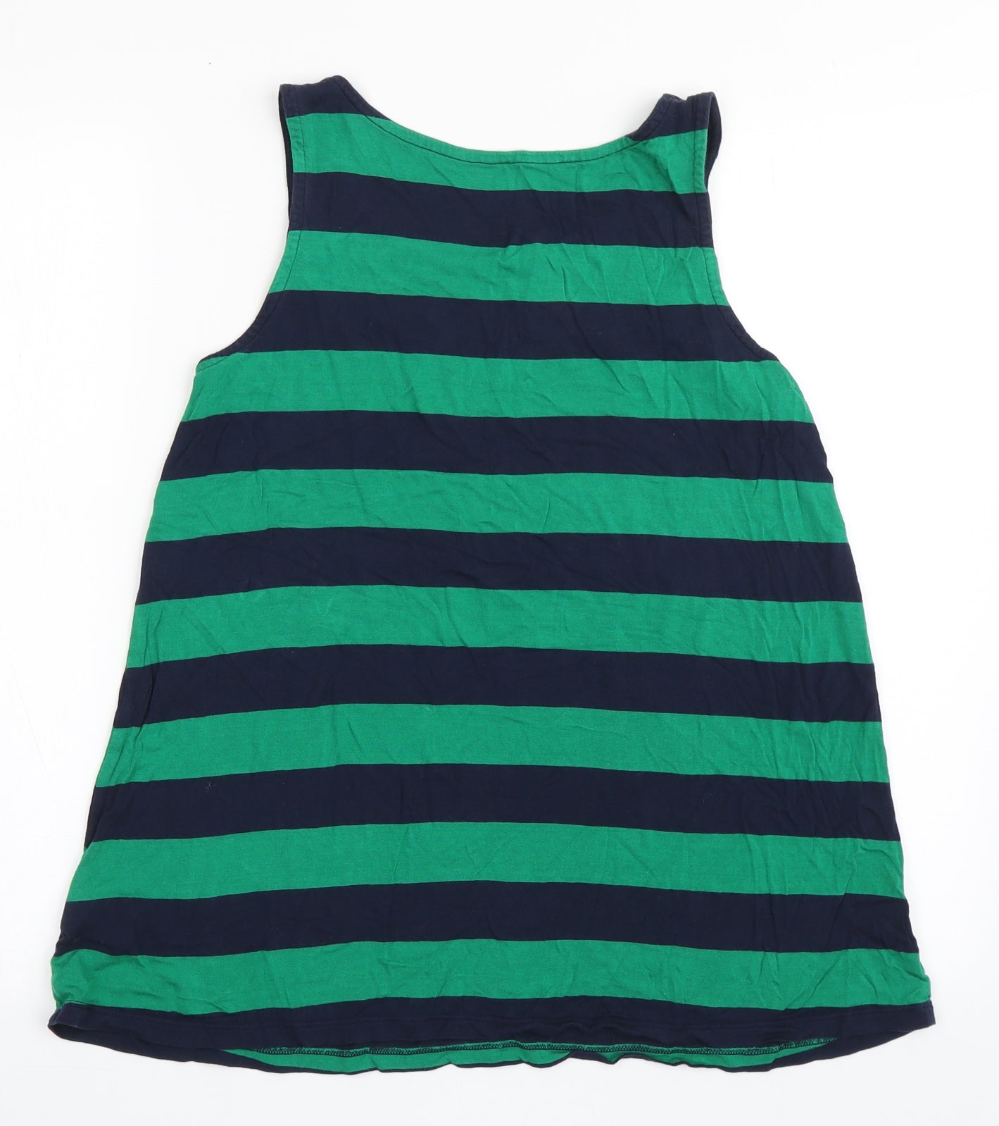 Gap Womens Blue Striped Viscose Basic T-Shirt Size S Round Neck