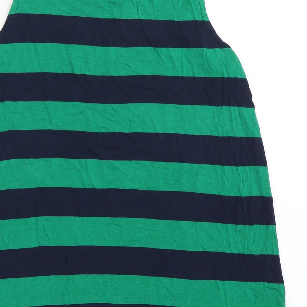 Gap Womens Blue Striped Viscose Basic T-Shirt Size S Round Neck