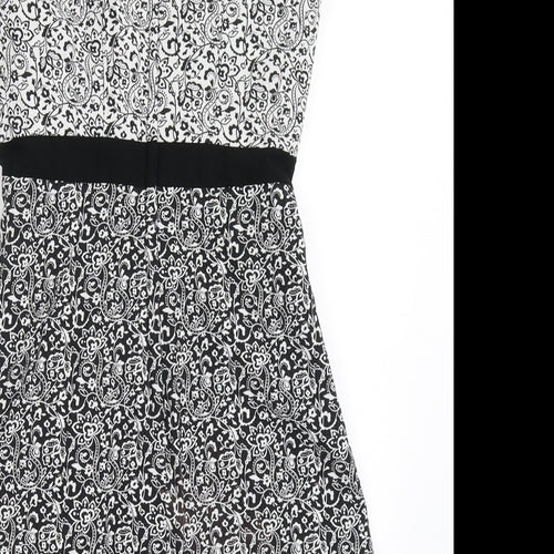 Miss Selfridge Womens Black  Polyester A-Line  Size 6  Roll Neck Zip