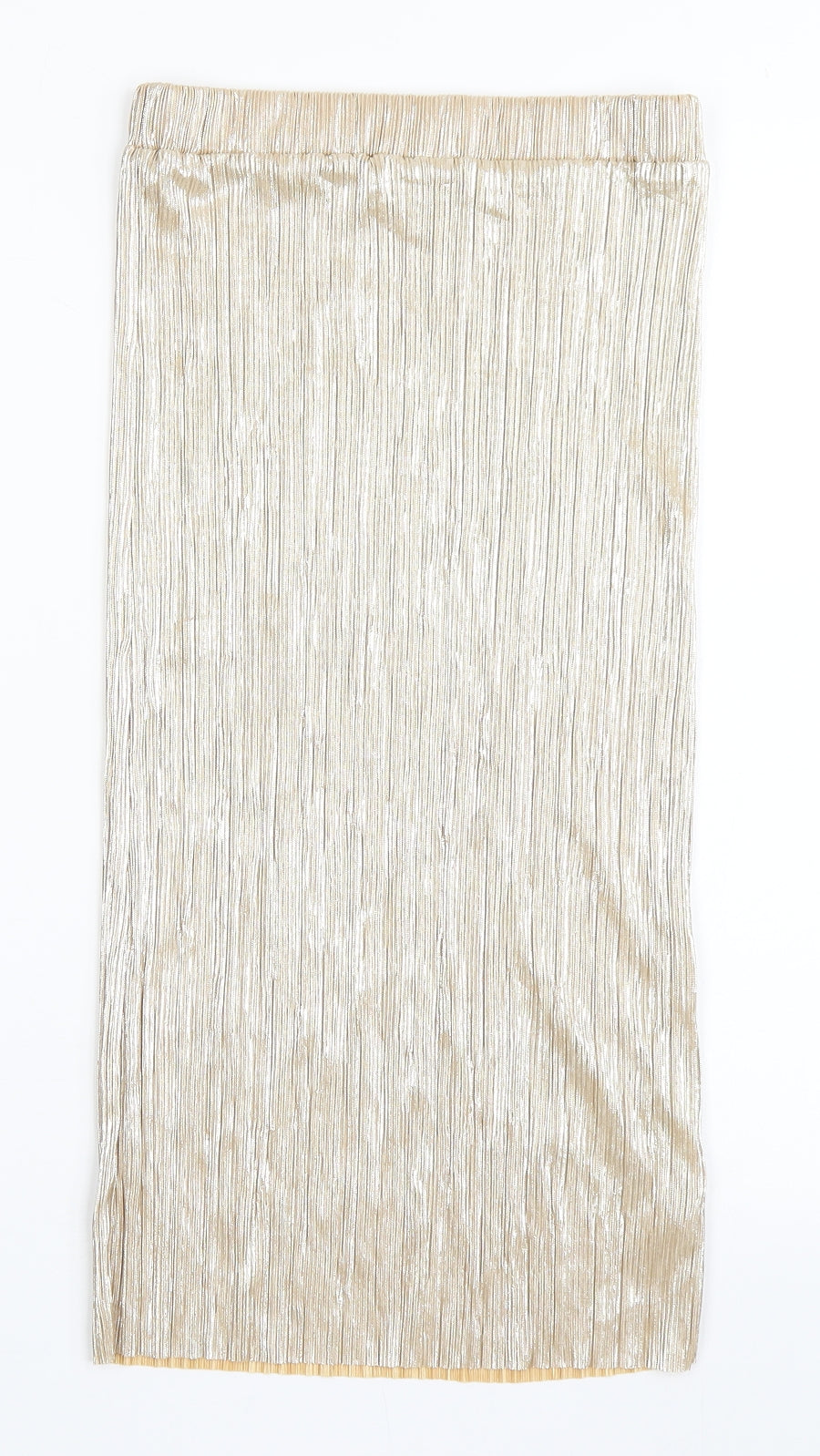 Miss Selfridge Womens Gold  Polyester Pleated Skirt Size 6
