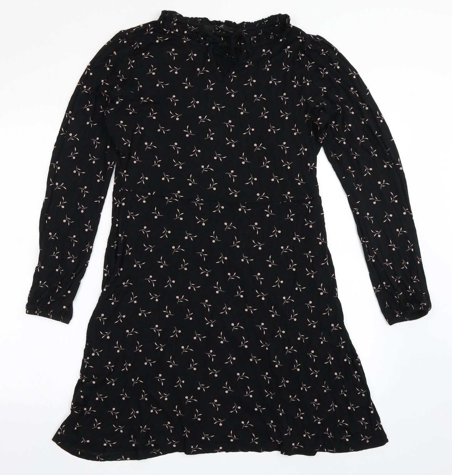 NEXT Womens Black  Viscose A-Line  Size 14  V-Neck Pullover