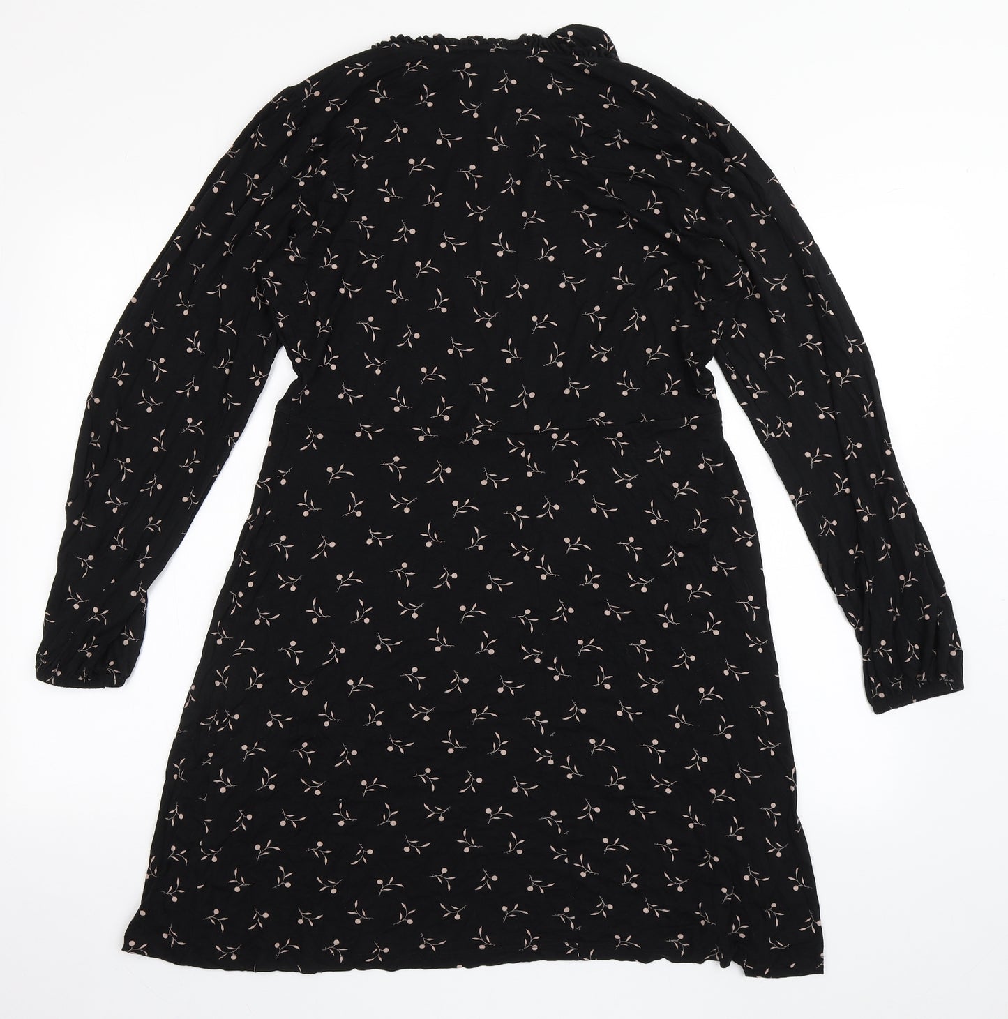 NEXT Womens Black  Viscose A-Line  Size 14  V-Neck Pullover