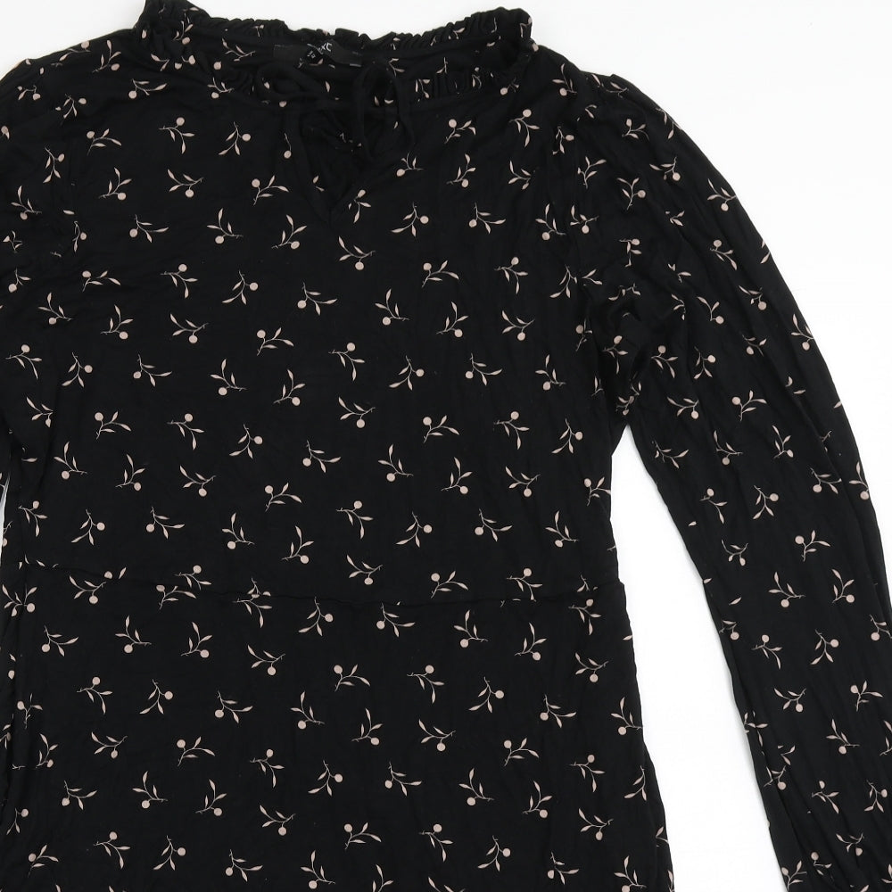 NEXT Womens Black  Viscose A-Line  Size 14  V-Neck Pullover