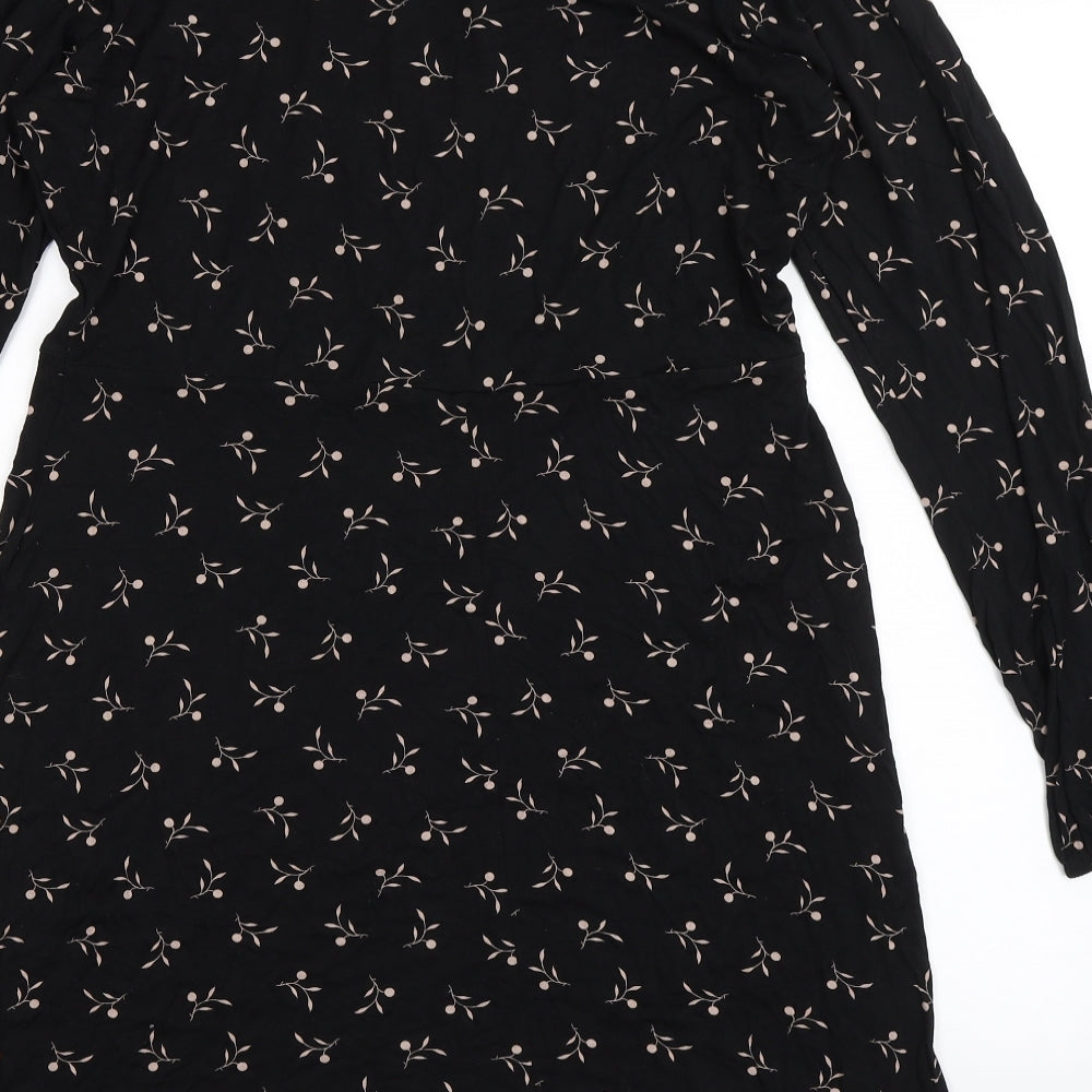 NEXT Womens Black  Viscose A-Line  Size 14  V-Neck Pullover