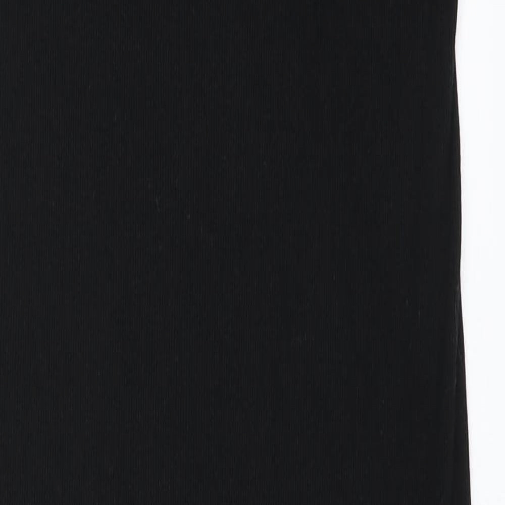 Topshop Womens Black  Cotton Bodycon  Size 12  Square Neck Pullover