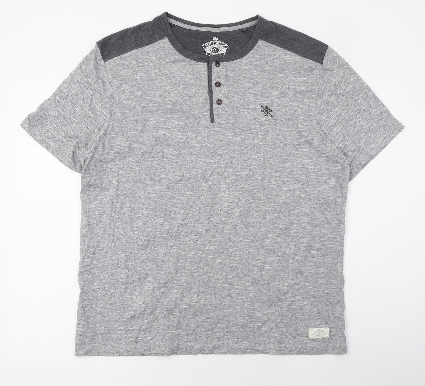 Matalan Mens Grey  Cotton  T-Shirt Size XL Round Neck  - Loungewear