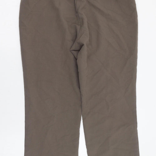 Bonmarché Womens Brown  Polyester Cropped Trousers Size 12 L24 in Regular