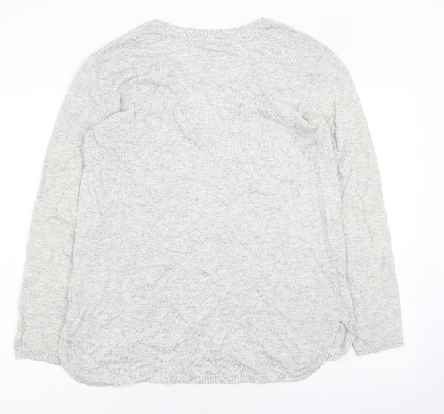 H&M Womens Grey V-Neck  Polyamide Cardigan Jumper Size 6