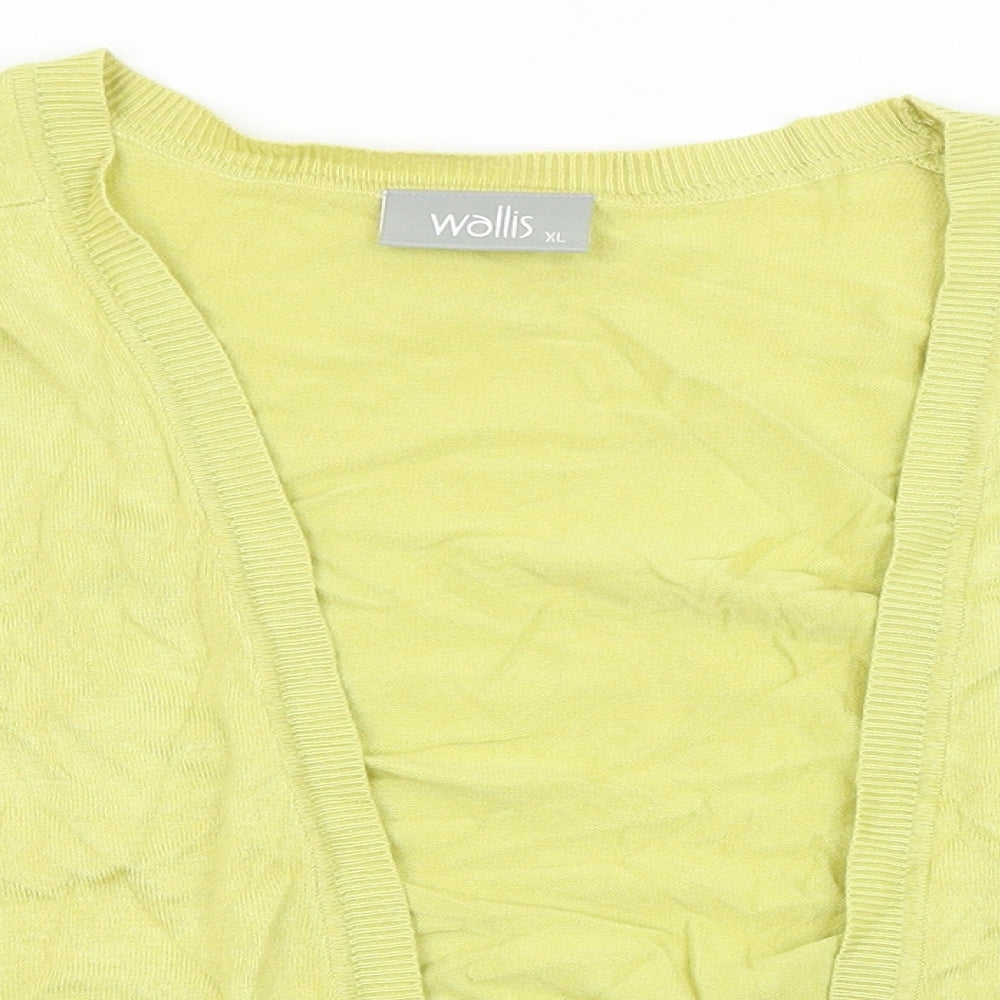 Wallis Womens Green Round Neck  Viscose Cardigan Jumper Size 22