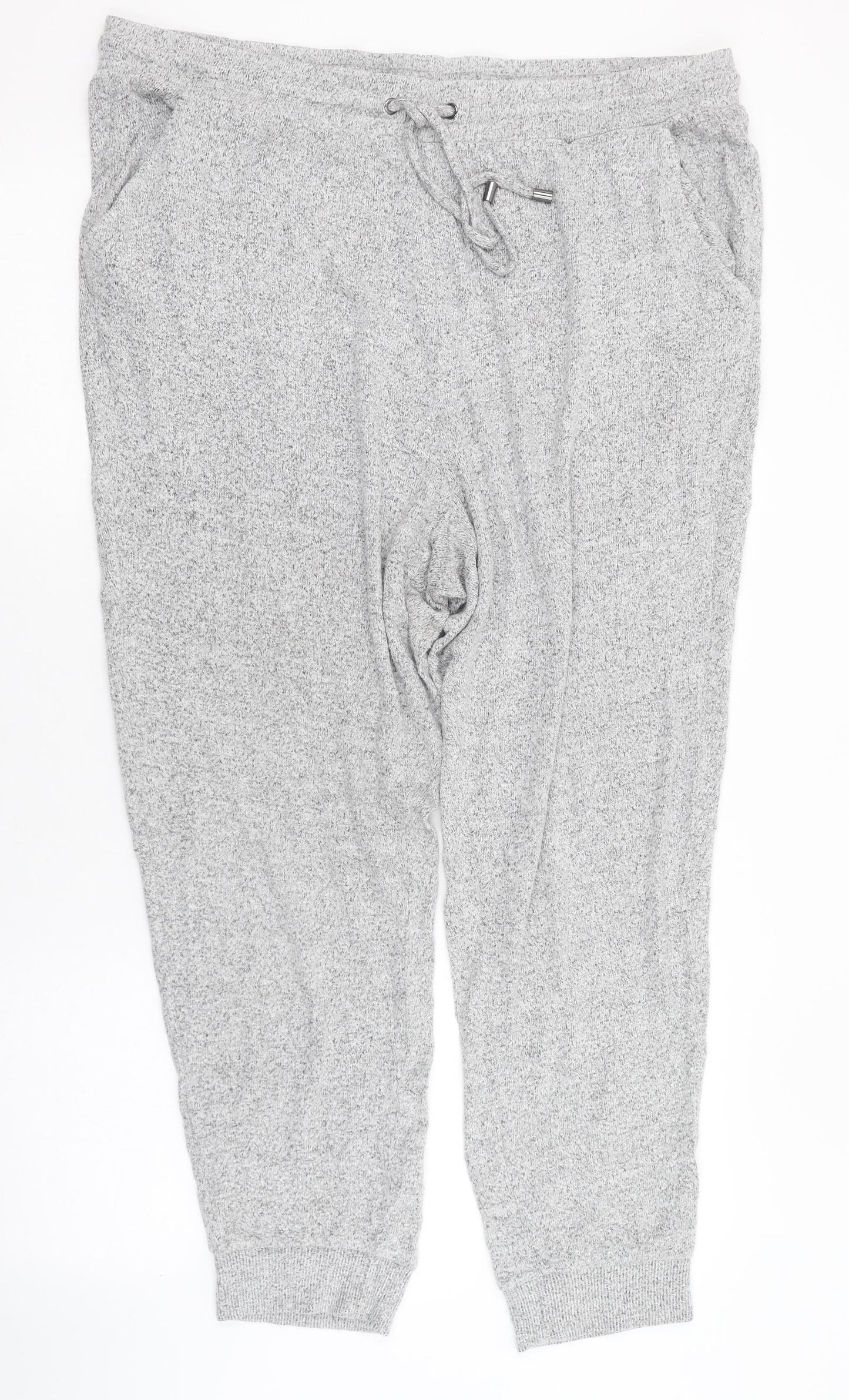 F&F Womens Grey  Viscose Jogger Trousers Size 20 L26 in Regular Tie