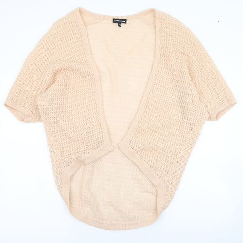 Warehouse Womens Pink Square Neck  Acrylic Cardigan Jumper Size 6