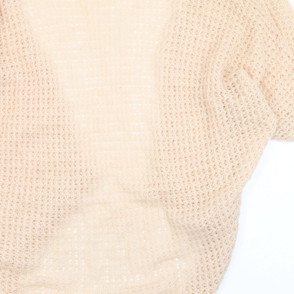Warehouse Womens Pink Square Neck  Acrylic Cardigan Jumper Size 6