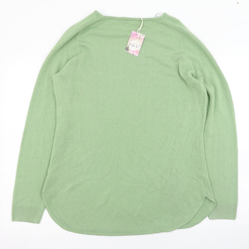 Vida Vi Womens Green Round Neck  Acrylic Pullover Jumper Size XL