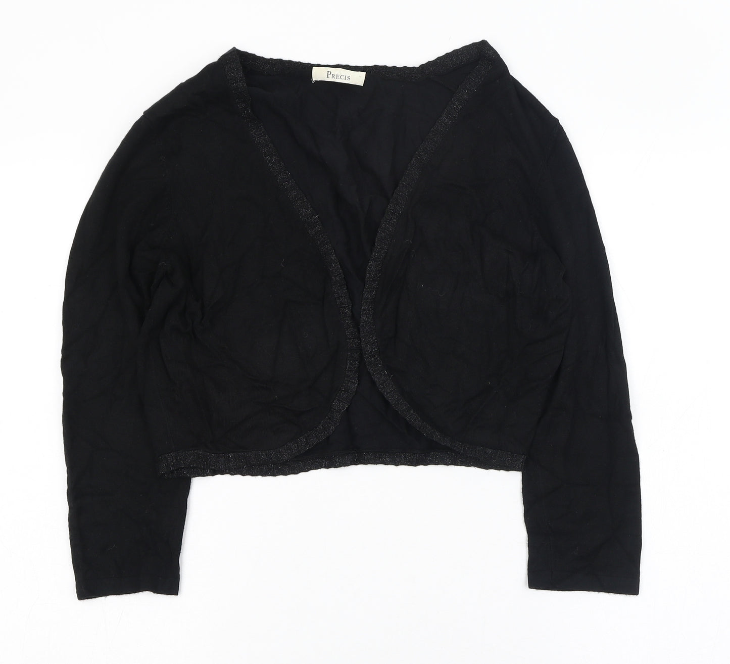 Precis Womens Black Round Neck  Viscose Cardigan Jumper Size M