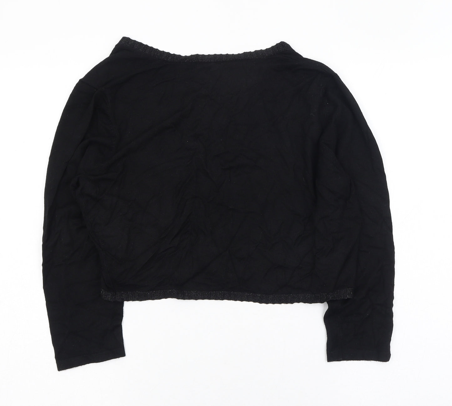 Precis Womens Black Round Neck  Viscose Cardigan Jumper Size M