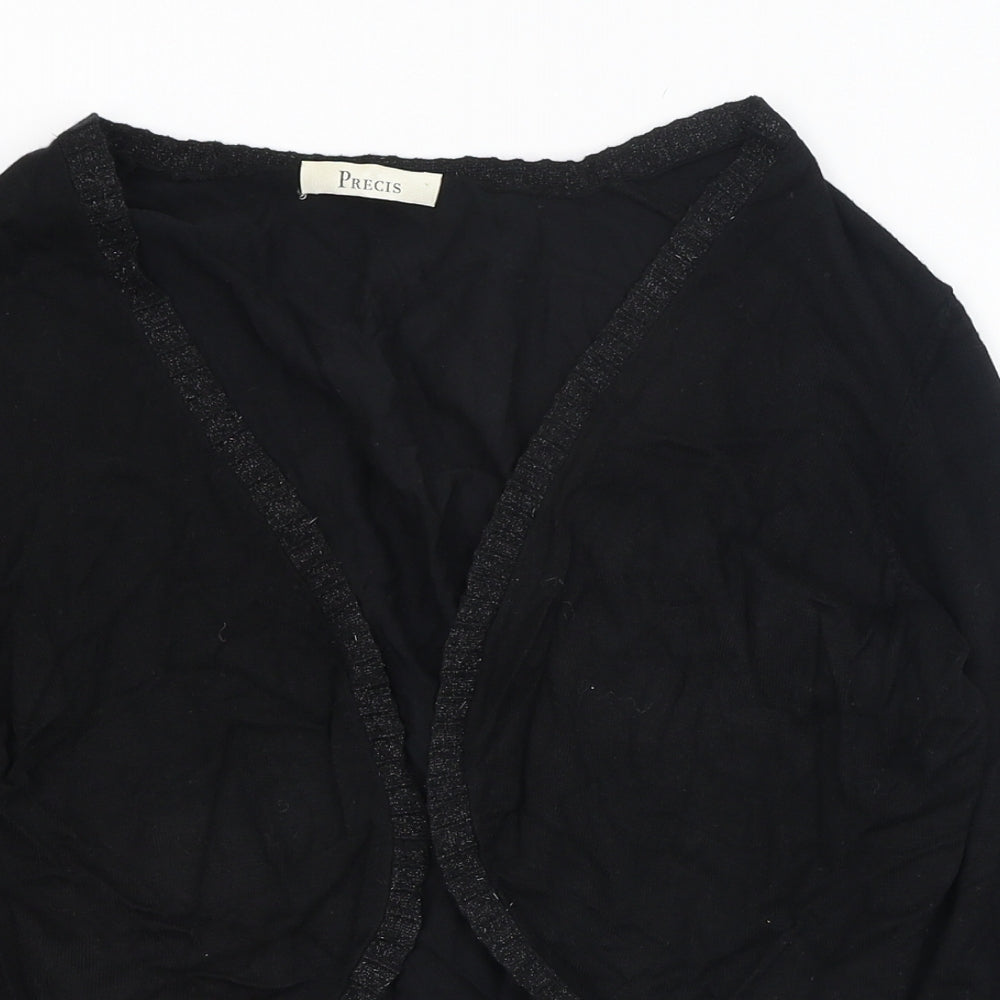 Precis Womens Black Round Neck  Viscose Cardigan Jumper Size M