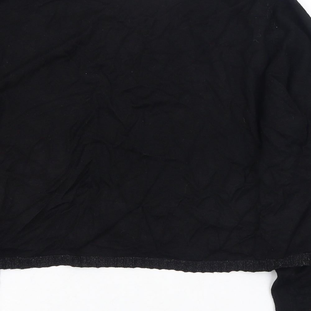 Precis Womens Black Round Neck  Viscose Cardigan Jumper Size M