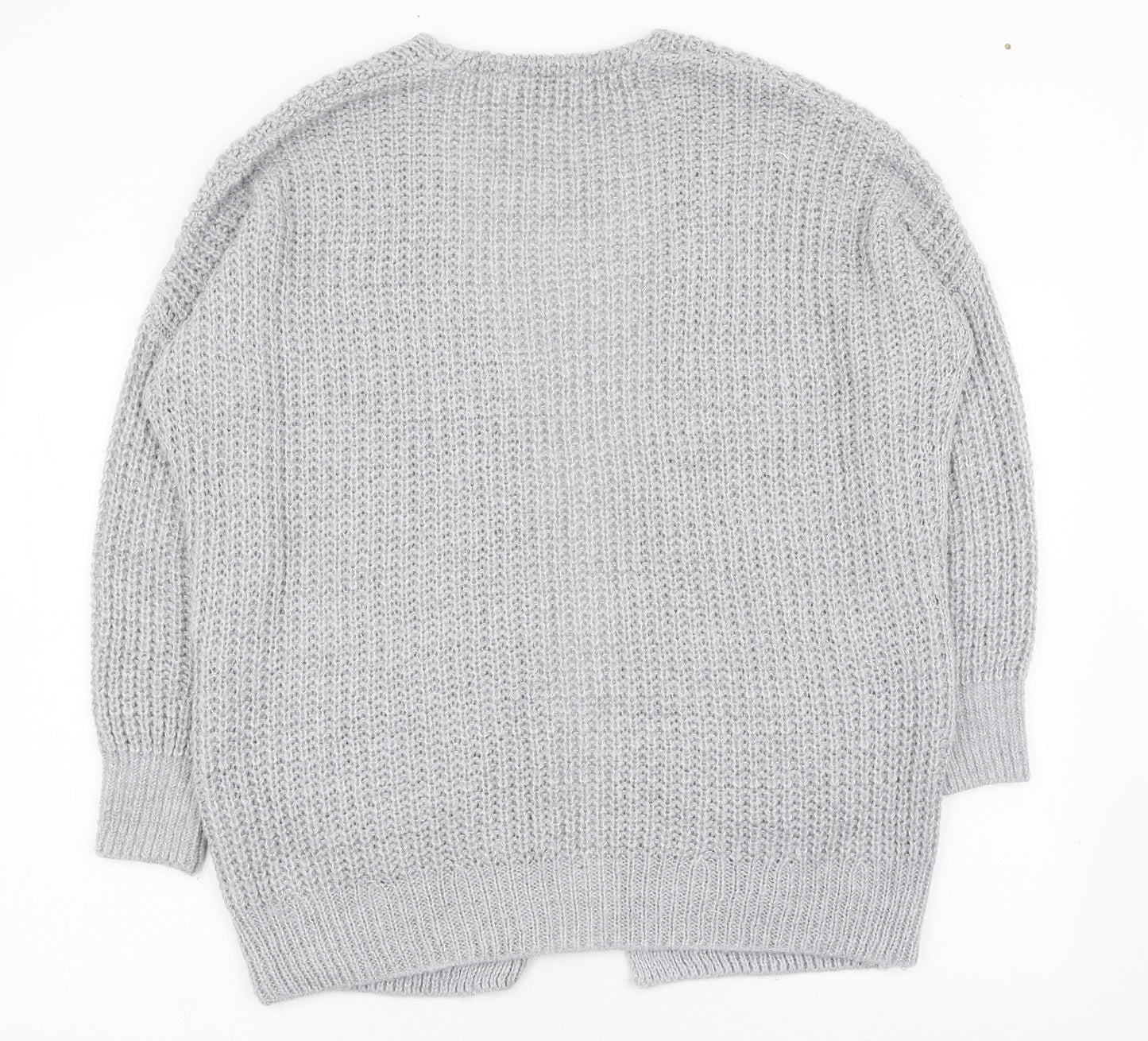 NEXT Womens Grey Square Neck  Acrylic Cardigan Jumper Size XS