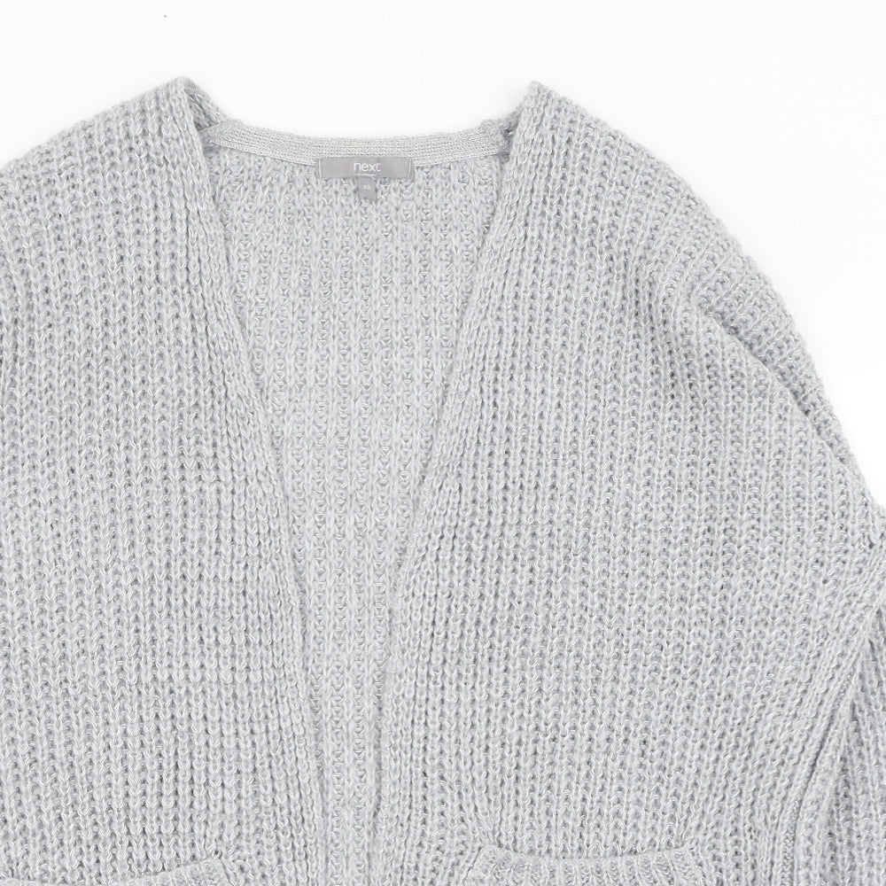 NEXT Womens Grey Square Neck  Acrylic Cardigan Jumper Size XS