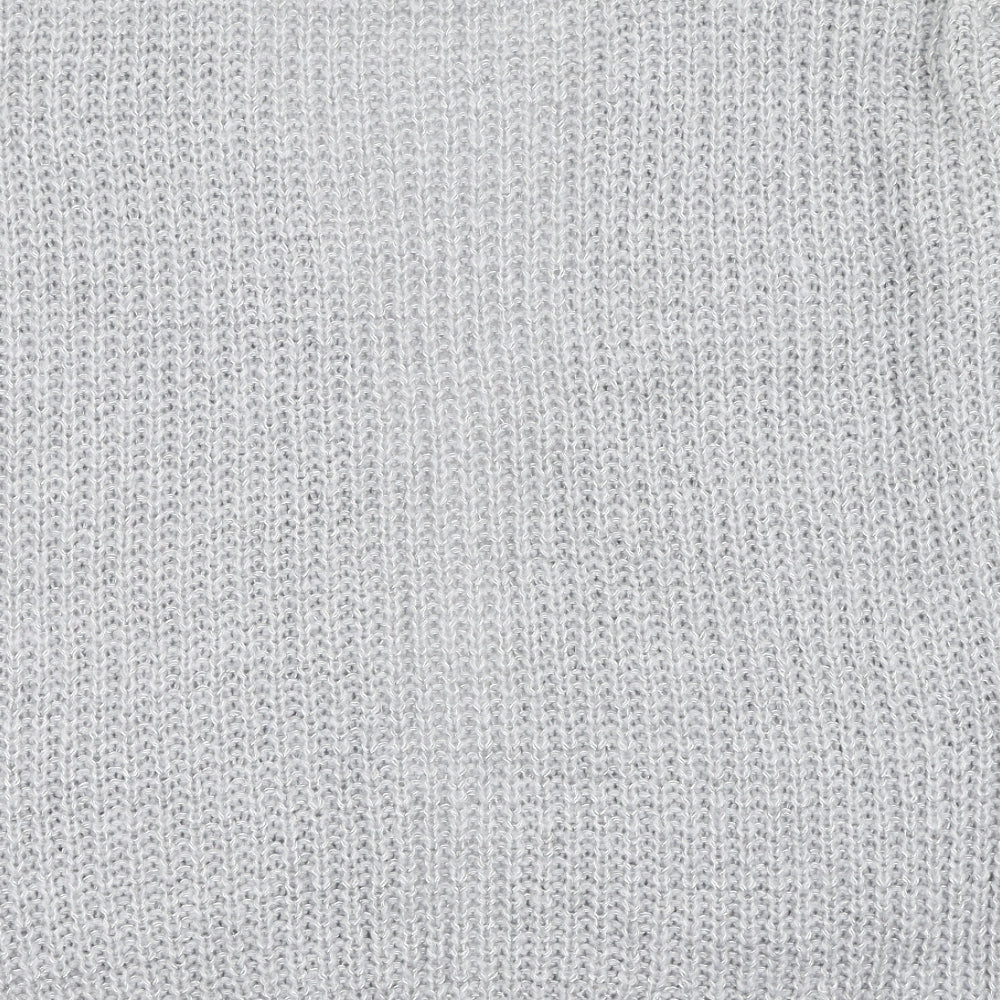 NEXT Womens Grey Square Neck  Acrylic Cardigan Jumper Size XS