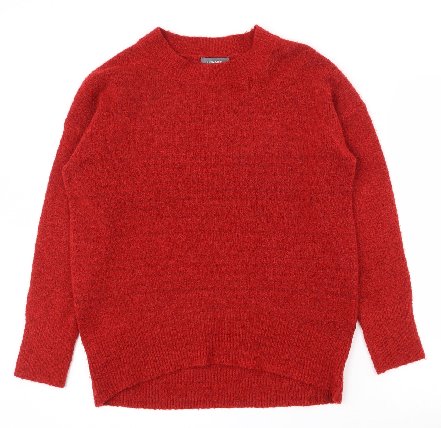 Primark Womens Red Round Neck  Acrylic Pullover Jumper Size 6