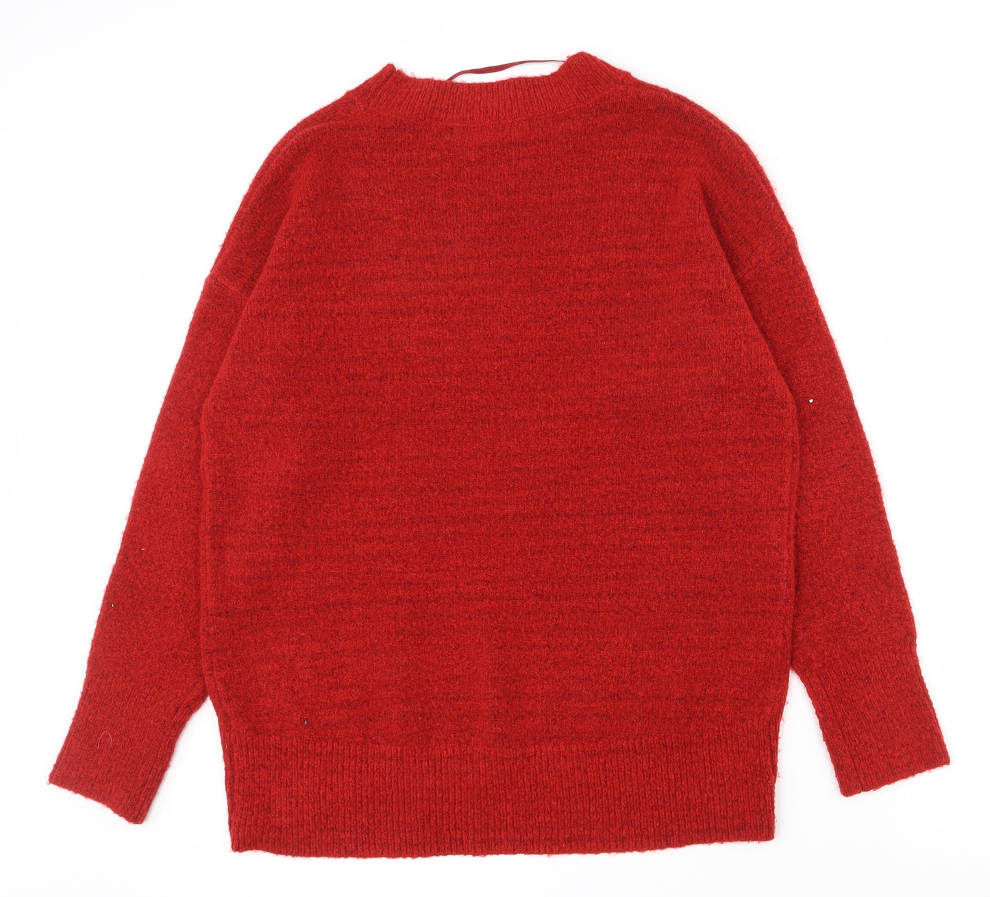 Primark Womens Red Round Neck  Acrylic Pullover Jumper Size 6