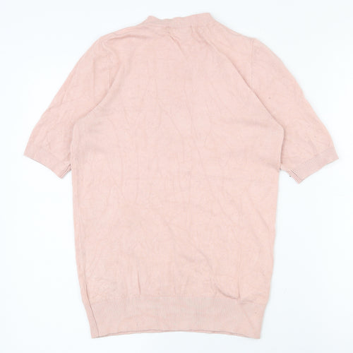 F&F Womens Pink  Viscose Basic T-Shirt Size 6 Crew Neck