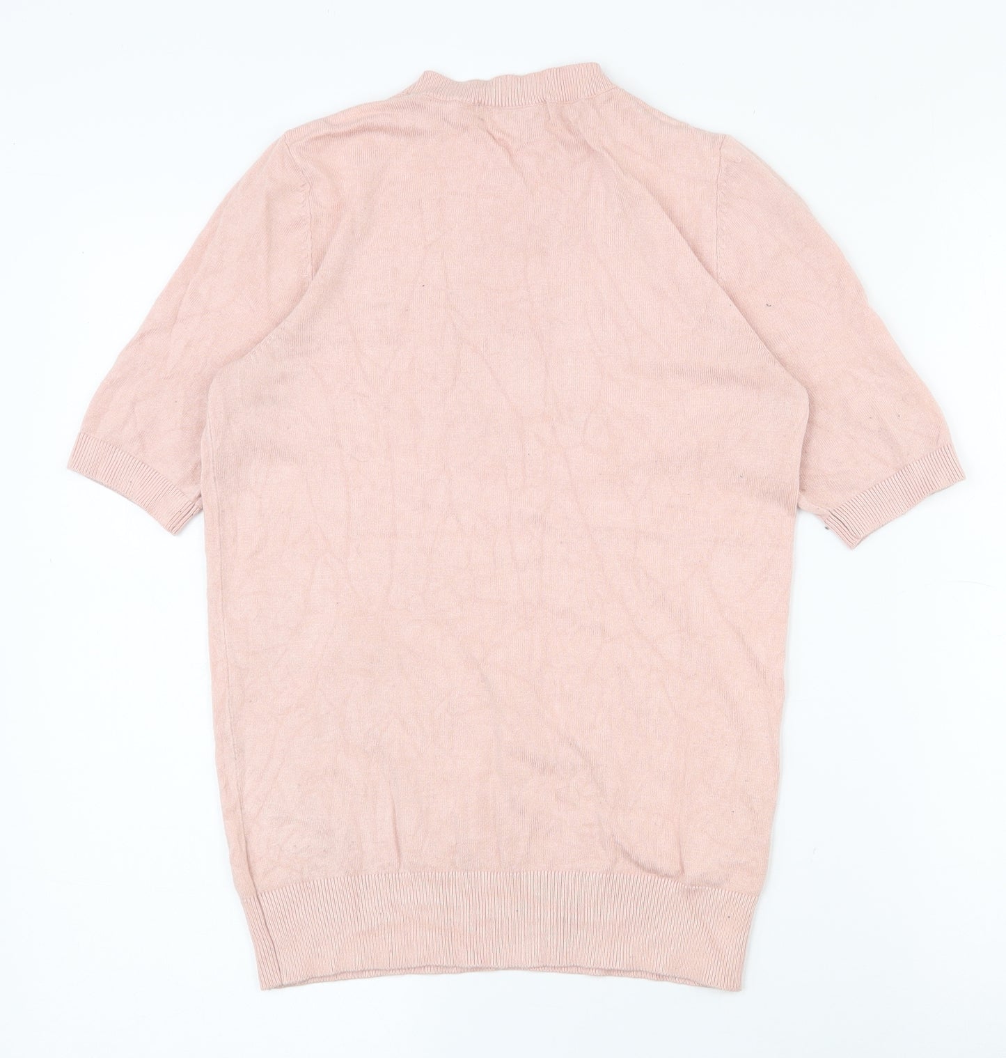 F&F Womens Pink  Viscose Basic T-Shirt Size 6 Crew Neck