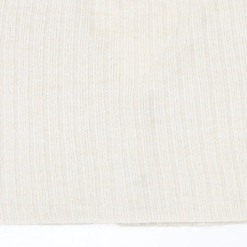 Primark Womens Beige V-Neck  Acrylic Cardigan Jumper Size 8   - 6-8
