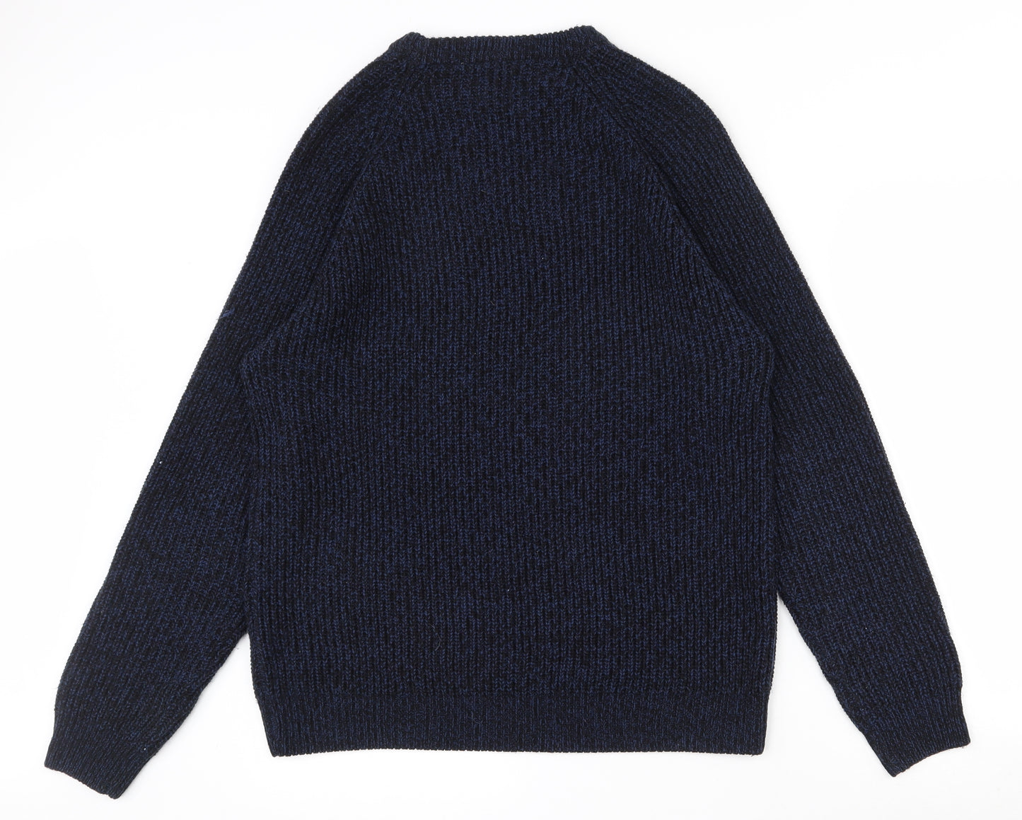 Cedar Wood State Mens Blue Crew Neck  Acrylic Pullover Jumper Size L
