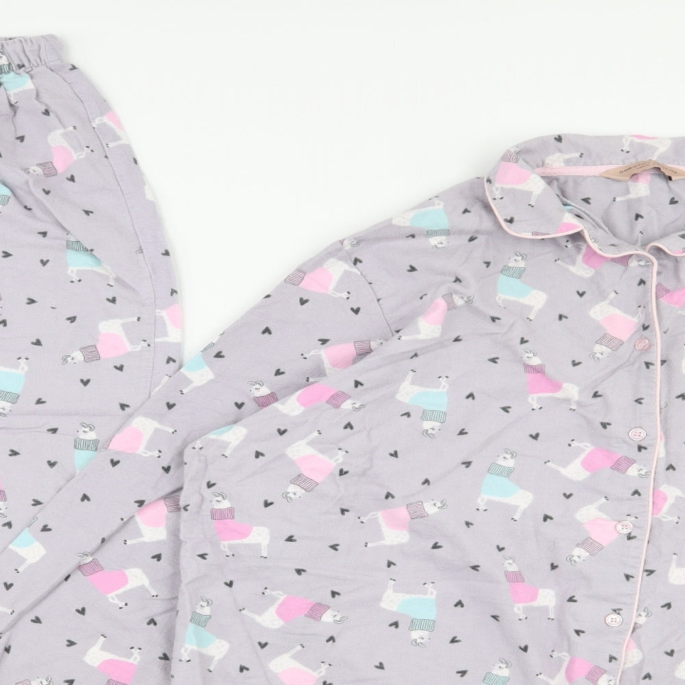Dorothy Perkins Womens Multicoloured Geometric 100% Cotton Top Pyjama Set Size 14  Button