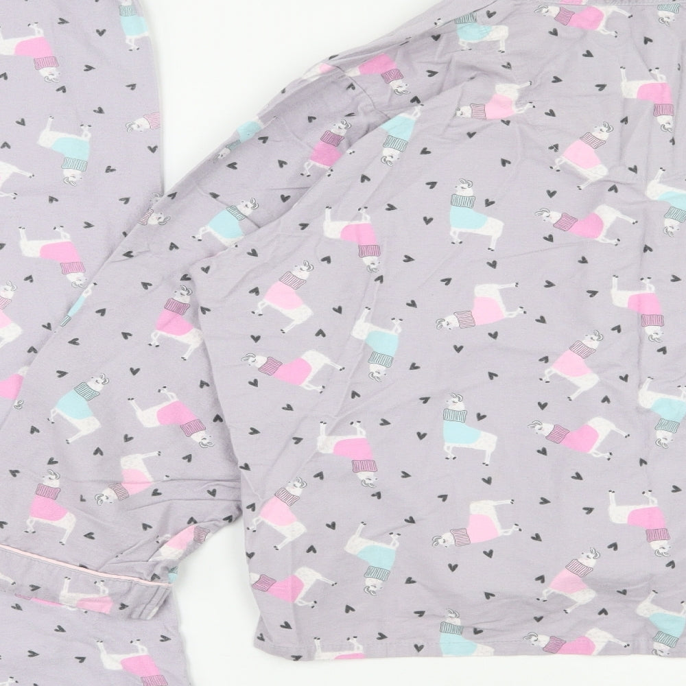 Dorothy Perkins Womens Multicoloured Geometric 100% Cotton Top Pyjama Set Size 14  Button