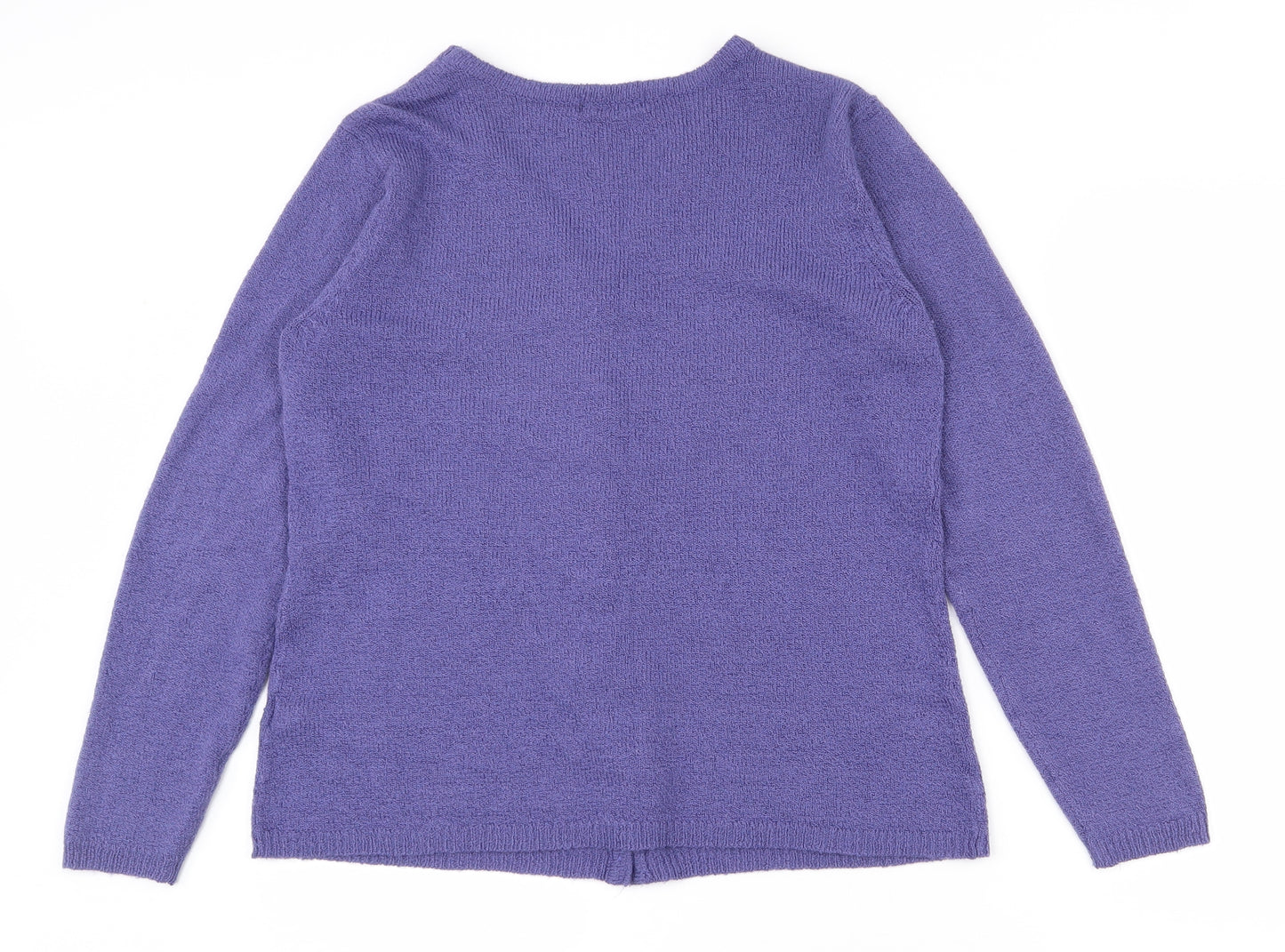 Bonmarché Womens Blue V-Neck  Acrylic Cardigan Jumper Size 10