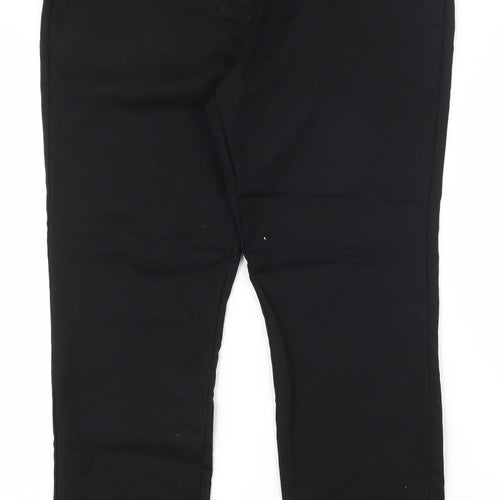 Warehouse Womens Black  Cotton Capri Trousers Size 10 L26 in Regular Zip
