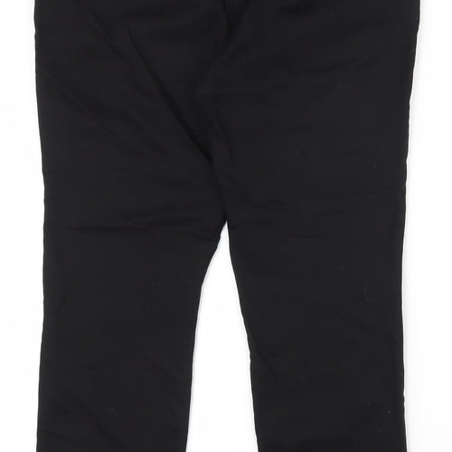 Warehouse Womens Black  Cotton Capri Trousers Size 10 L26 in Regular Zip