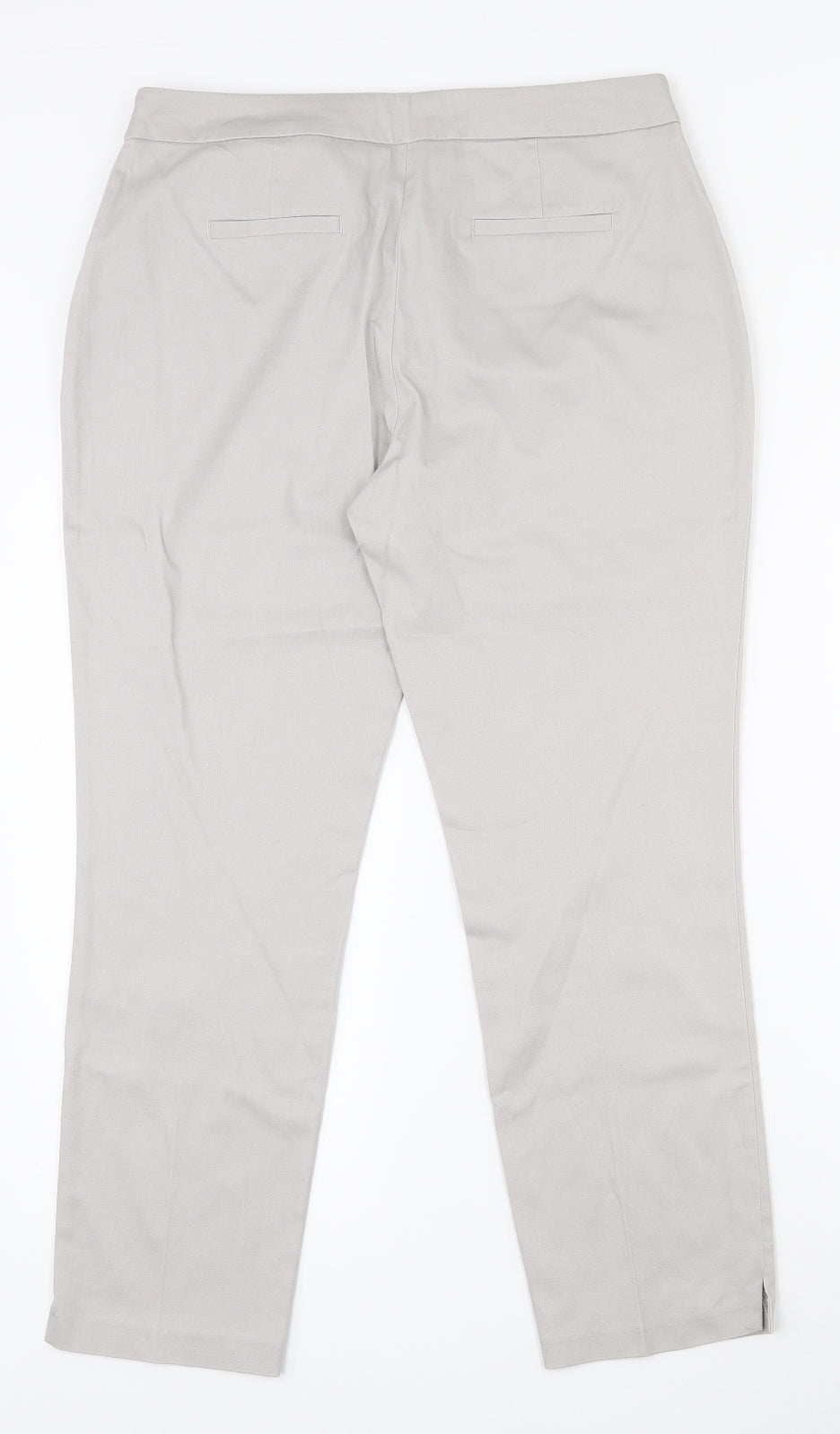 Dorothy Perkins Womens Grey  Cotton Capri Trousers Size 10 L25 in Regular Zip