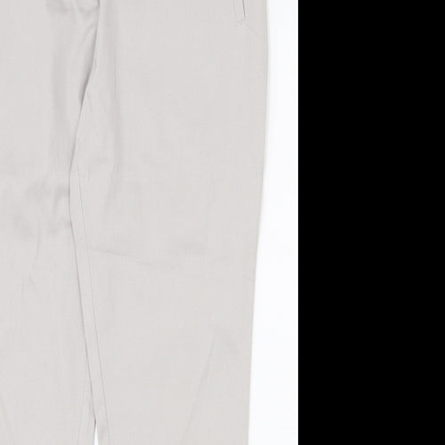 Dorothy Perkins Womens Grey  Cotton Capri Trousers Size 10 L25 in Regular Zip