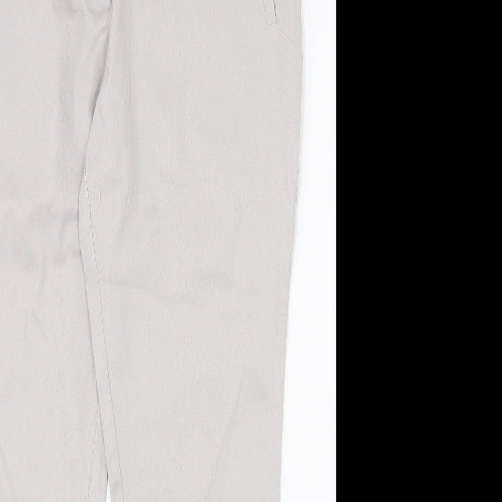 Dorothy Perkins Womens Grey  Cotton Capri Trousers Size 10 L25 in Regular Zip