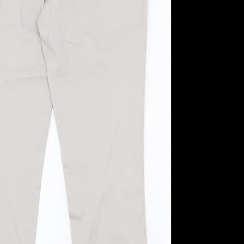 Dorothy Perkins Womens Grey  Cotton Capri Trousers Size 10 L25 in Regular Zip