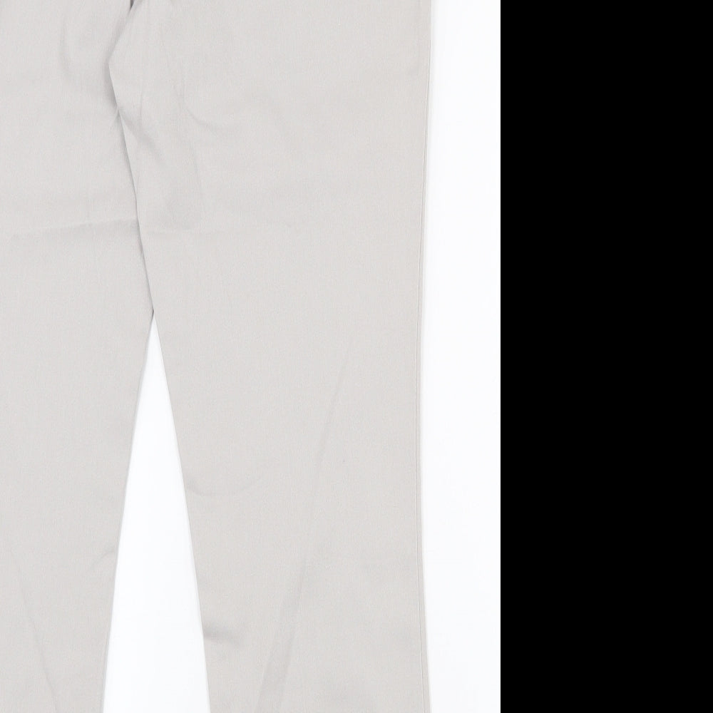 Dorothy Perkins Womens Grey  Cotton Capri Trousers Size 10 L25 in Regular Zip